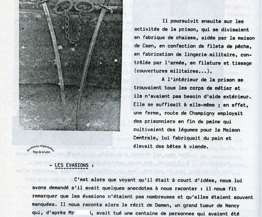 document et photo : description des activités de la prison