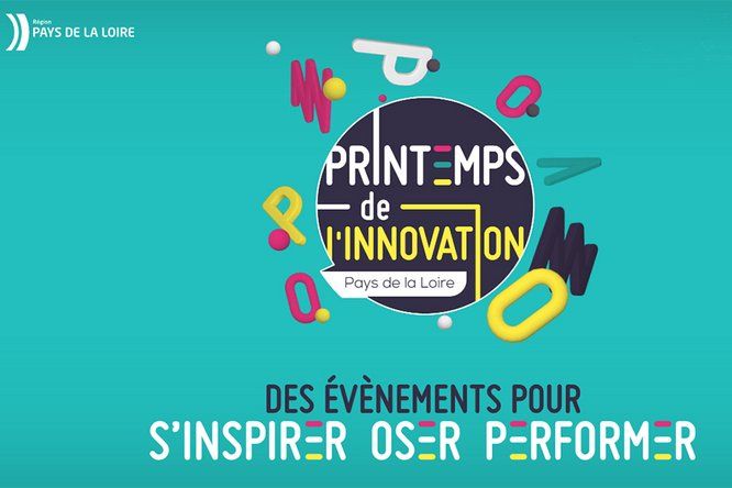 logotype : Printemps de l'innovation Pays de la Loire. Texte en dessous : Des évènements pour s'inspirer oser performer